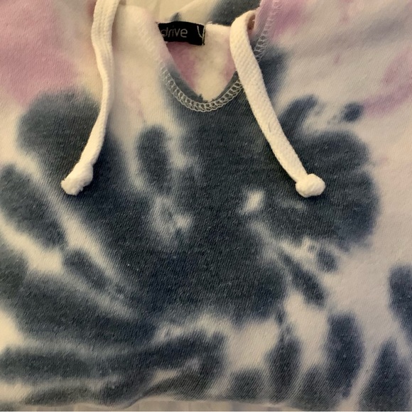 Ocean drive tie dye crop top sweatshirt hoodie oversized small - Picture 4 of 4